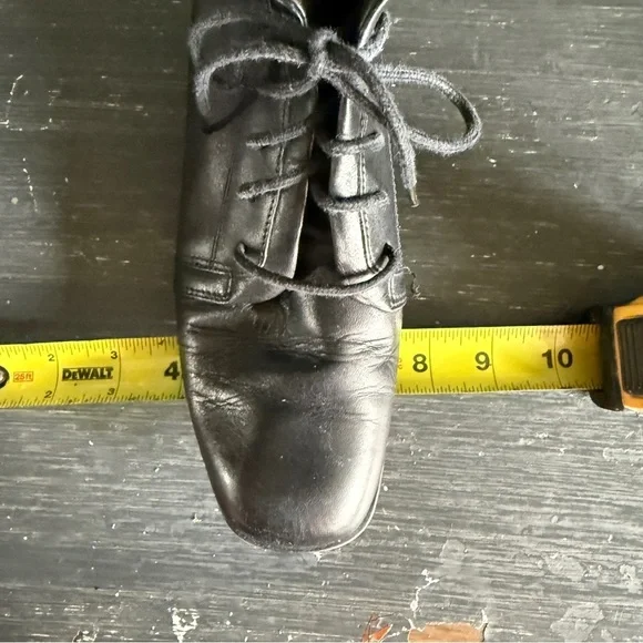 Vintage Black Leather Lace Up Ankle Boots - Picture 7 of 13